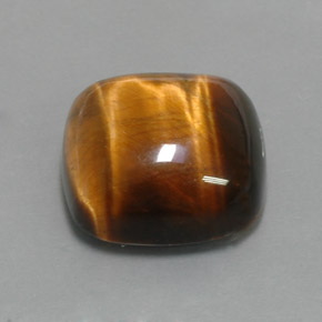 Tiger's eye naturale marrone da 13,02 ct, taglio a cuscino, opaco