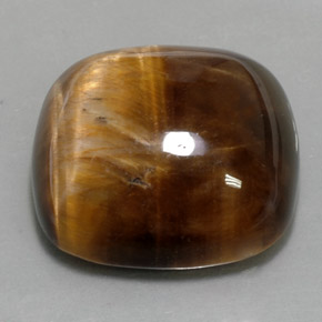 Tiger's eye naturale marrone da 27,19 ct, taglio a cuscino, opaco