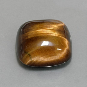Tiger's eye naturale marrone da 13,38 ct, taglio a cuscino, opaco