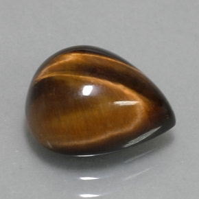 Occhio di tigre Oro Marrone naturale da 4.27 ct, Forma a pera, Opaco
