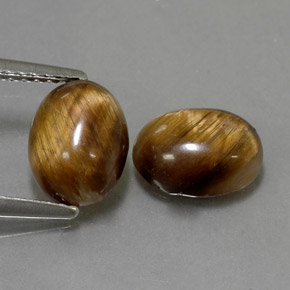 Tiger's eye naturale marrone da  ct, taglio ovale, opaco