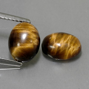 Tiger's eye naturale marrone da  ct, taglio ovale, opaco