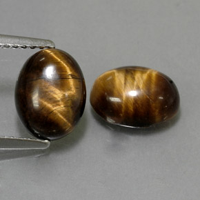 Tiger's eye naturale marrone da  ct, taglio ovale, opaco