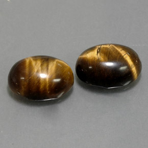 Tiger's eye naturale marrone da  ct, taglio ovale, opaco