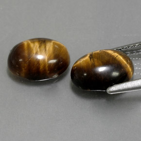 Tiger's eye naturale marrone da  ct, taglio ovale, opaco