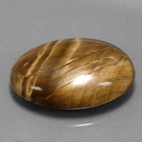 Tiger's eye naturale marrone da 17,34 ct, taglio ovale, opaco