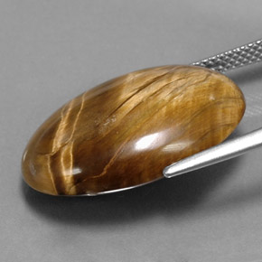 Tiger's eye naturale marrone da 17,34 ct, taglio ovale, opaco