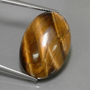 Tiger's eye naturale marrone da 23,72 ct, taglio ovale, opaco