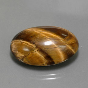Tiger's eye naturale marrone da 23,72 ct, taglio ovale, opaco