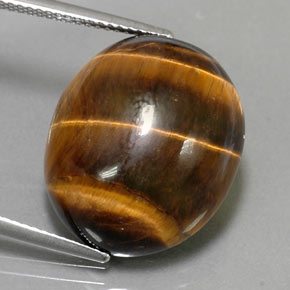 Occhio di tigre Oro Marrone naturale da 21.35 ct, Taglio ovale, Opaco