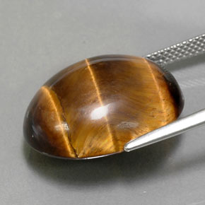 Occhio di tigre Oro Marrone naturale da 21.35 ct, Taglio ovale, Opaco