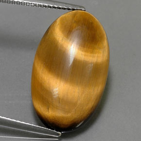 Tiger's eye naturale marrone da 11,94 ct, taglio ovale, opaco