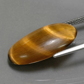 Tiger's eye naturale marrone da 11,94 ct, taglio ovale, opaco