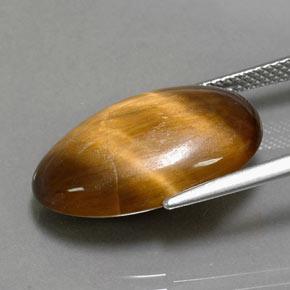 Tiger's eye naturale marrone da 13,32 ct, taglio ovale, opaco