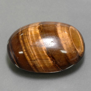 Tiger's eye naturale marrone da 24,80 ct, taglio ovale, opaco