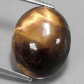 Occhio di tigre Oro Marrone naturale da 15.02 ct, Taglio ovale, Opaco