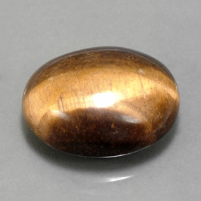 Tiger's eye naturale marrone da 14,18 ct, taglio ovale, opaco
