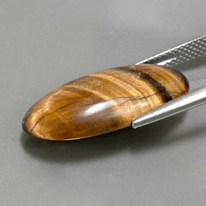 Tiger's eye naturale marrone da 11,79 ct, taglio ovale, opaco