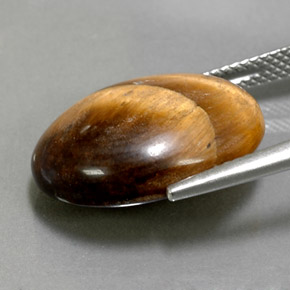 Occhio di tigre Oro Marrone naturale da 12.39 ct, Taglio ovale, Opaco