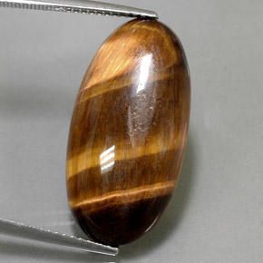Tiger's eye naturale marrone da 13,84 ct, taglio ovale, opaco