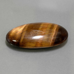 Tiger's eye naturale marrone da 13,84 ct, taglio ovale, opaco