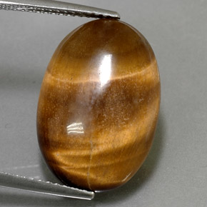 Tiger's eye naturale marrone da 11,07 ct, taglio ovale, opaco