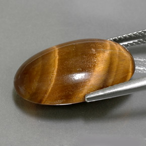 Tiger's eye naturale marrone da 11,07 ct, taglio ovale, opaco