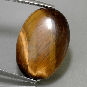 Tiger's eye naturale marrone da 10,40 ct, taglio ovale, opaco