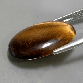Tiger's eye naturale marrone da 10,40 ct, taglio ovale, opaco