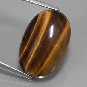 Tiger's eye naturale marrone da 14,42 ct, taglio ovale, opaco