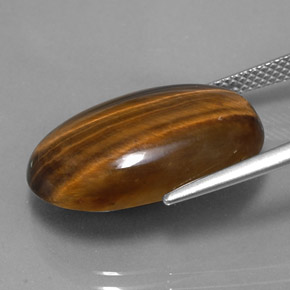 Tiger's eye naturale marrone da 14,42 ct, taglio ovale, opaco