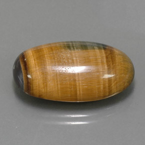 Tiger's eye naturale marrone da 19,16 ct, taglio ovale, opaco