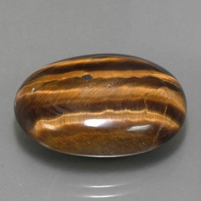 Tiger's eye naturale marrone da 25,04 ct, taglio ovale, opaco