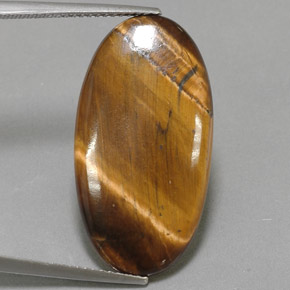 Tiger's eye naturale marrone da 14,24 ct, taglio ovale, opaco