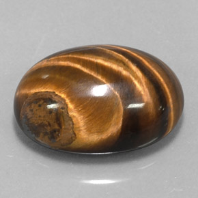 Tiger's eye naturale marrone da 15,36 ct, taglio ovale, opaco