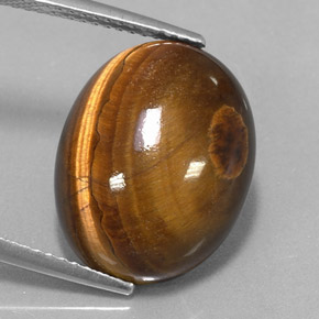 Occhio di tigre Oro Marrone naturale da 12.49 ct, Taglio ovale, Opaco