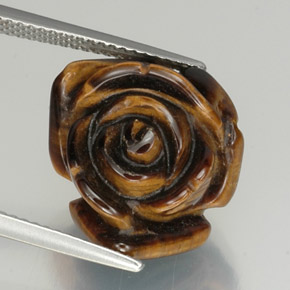 Tiger's eye naturale marrone da 12,59 ct, forma fantasia, opaco
