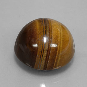 Tiger's eye naturale marrone da 35,03 ct, taglio rotondo, opaco