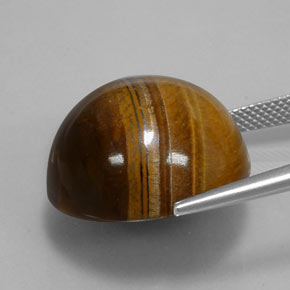 Tiger's eye naturale marrone da 35,03 ct, taglio rotondo, opaco