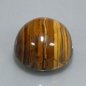 Tiger's eye naturale marrone da 38,37 ct, taglio rotondo, opaco