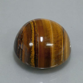 Tiger's eye naturale marrone da 37,12 ct, taglio rotondo, opaco