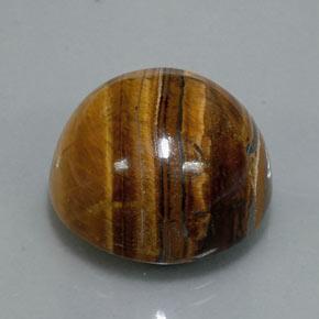 Tiger's eye naturale marrone da 36,50 ct, taglio rotondo, opaco