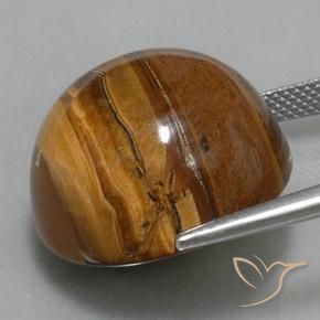 Occhio di tigre Marrone caldo naturale da 37.62 ct, Rotondo, Opaco
