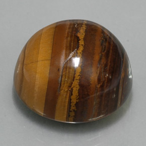 Tiger's eye naturale marrone da 36,89 ct, taglio rotondo, opaco