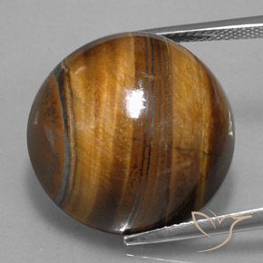 Occhio di tigre Marrone caldo naturale da 36.45 ct, Taglio rotondo, Opaco