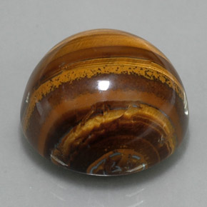 Tiger's eye naturale marrone da 36,33 ct, taglio rotondo, opaco