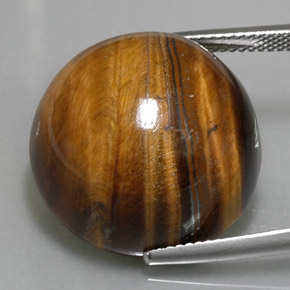 Tiger's eye naturale marrone da 36,96 ct, taglio rotondo, opaco