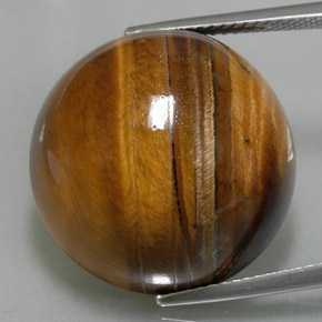 Tiger's eye naturale marrone da 36,05 ct, taglio rotondo, opaco