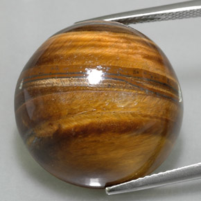 Occhio di tigre Oro Marrone naturale da 37.73 ct, Taglio rotondo, Opaco