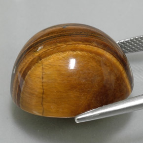 Tiger's eye naturale marrone da 37,40 ct, taglio rotondo, opaco